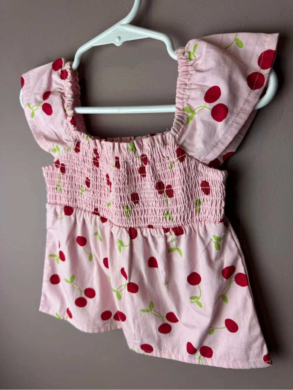 Gymboree Pink Cherry Red Smocked Top 2T